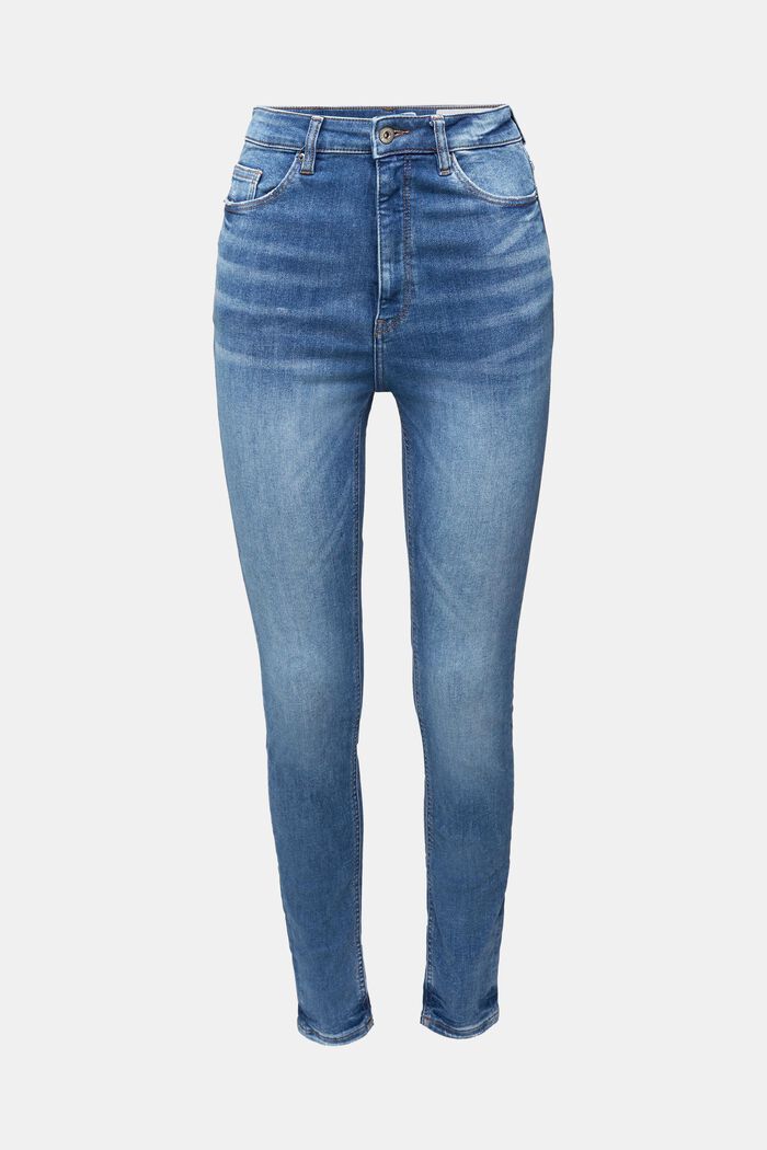 Jeans met superstretch, organic cotton, BLUE MEDIUM WASHED, detail image number 0