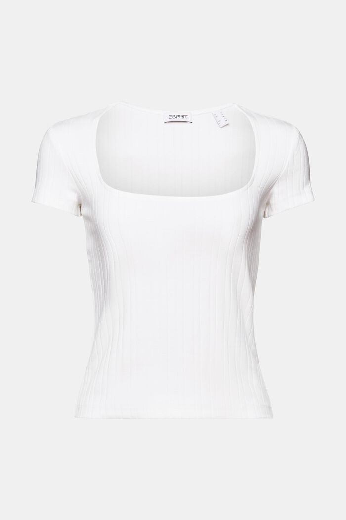 T-shirt met vierkante hals, WHITE, detail image number 5